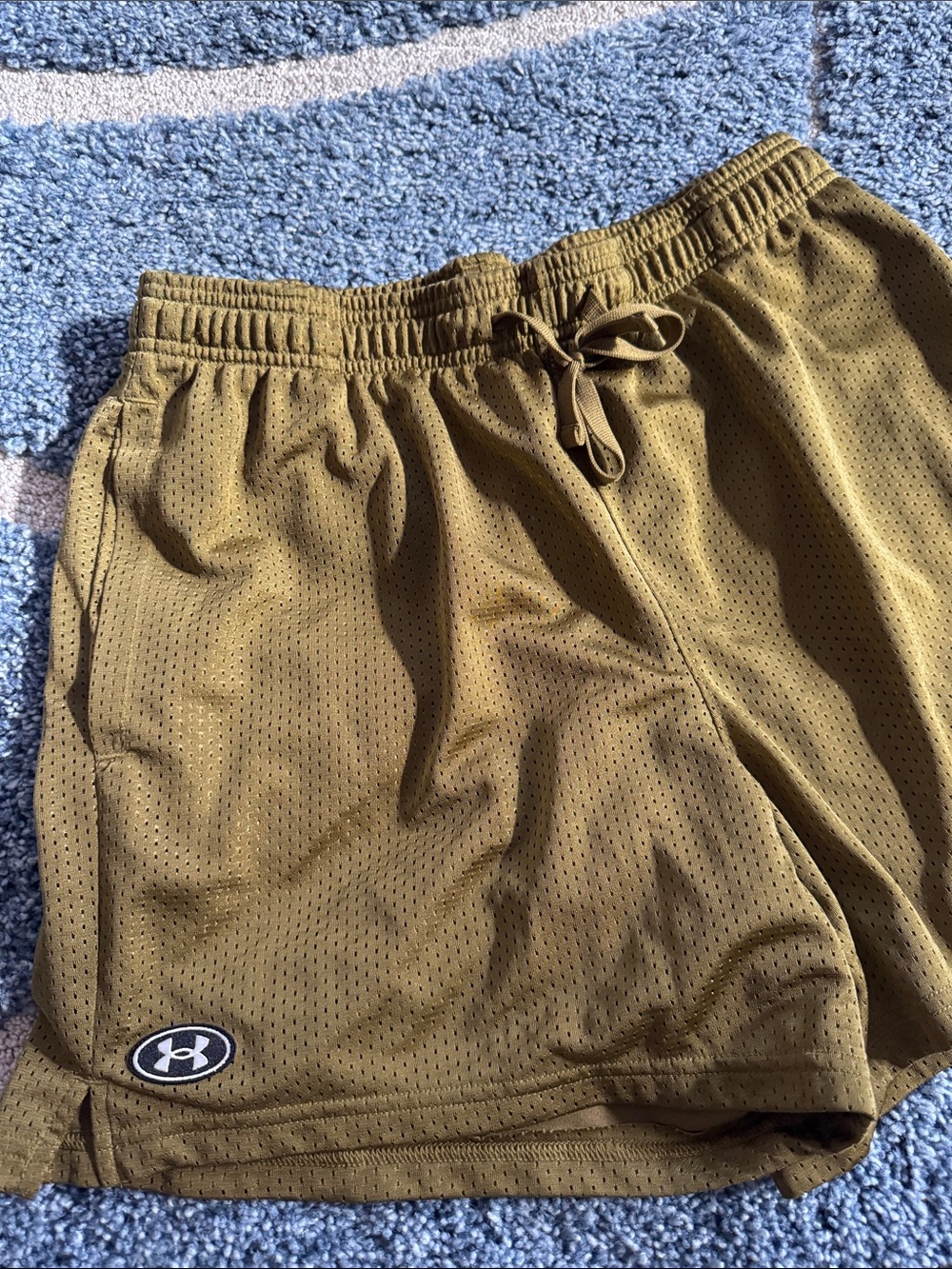 Like Mew..,Under Armour Men's Olive Performance Mesh Shorts with pockets
